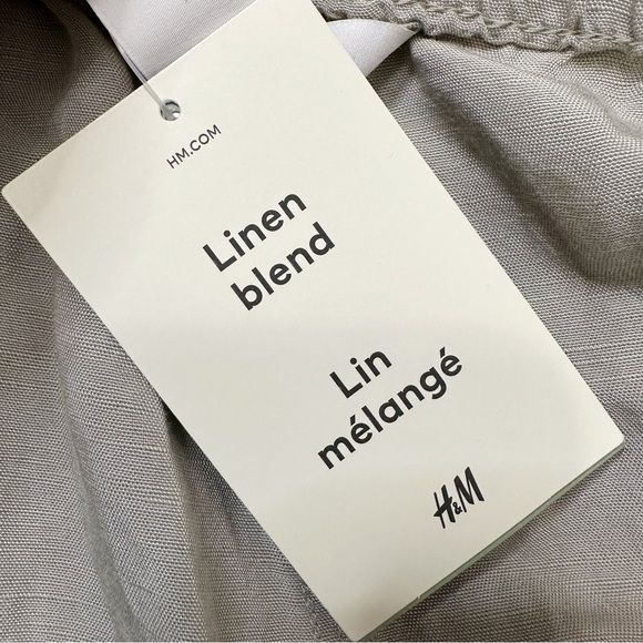 NWT H&M Linen Blend Drawstring Pull On Jogger Pants, Sz Large - Picture 10 of 12